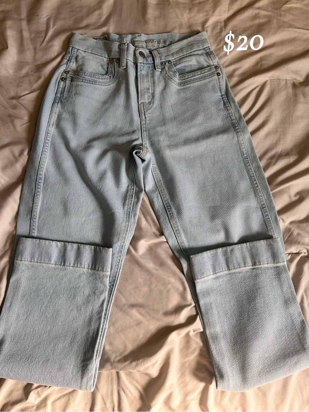 AE Light Wash Denim Jeans - Wide Leg